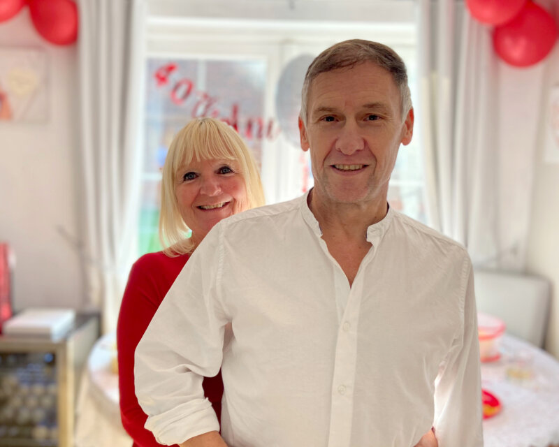 Kevin a gentleman cared for by Farleigh Hospice with is wife, Debbie.