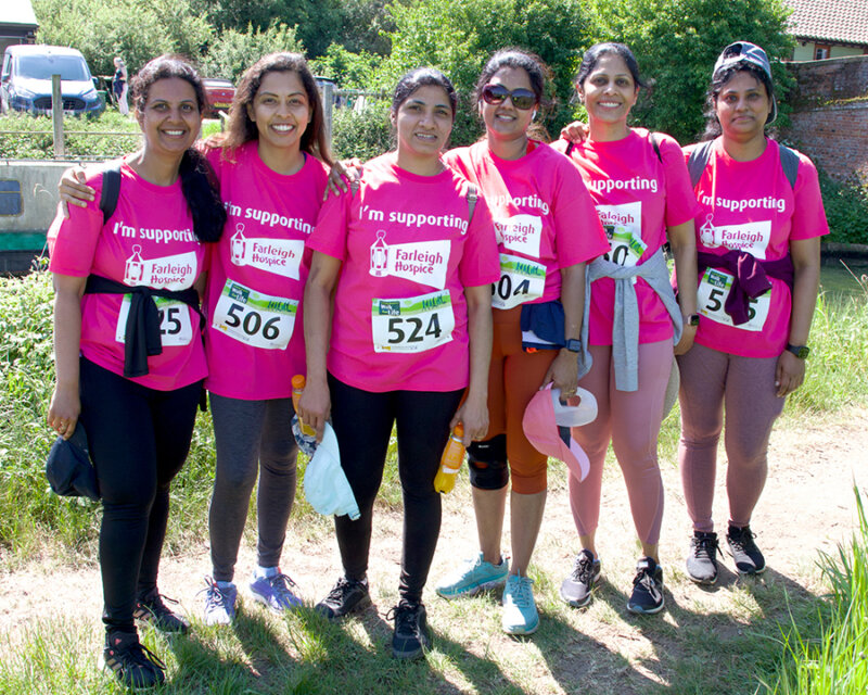 A group of females at our Walk for Life event raising money to support Farleigh Hospice.