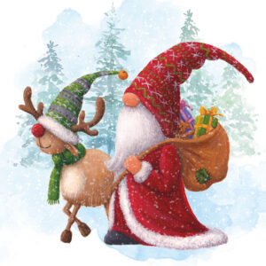 Santa & Reindeer Christmas Cards