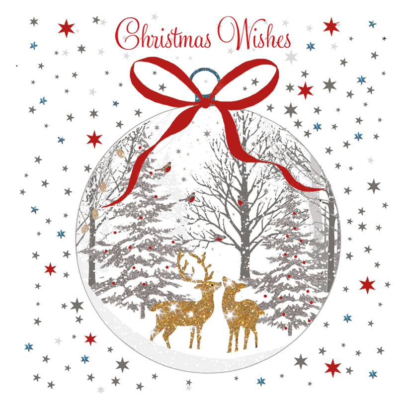Reindeer Bauble Christmas Cards