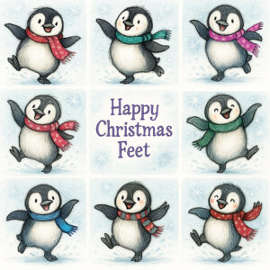 Happy Christmas Feet Christmas Cards