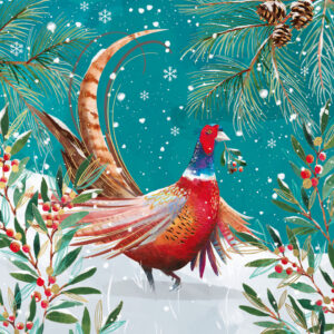 Cerise Pheasant Christmas Cards
